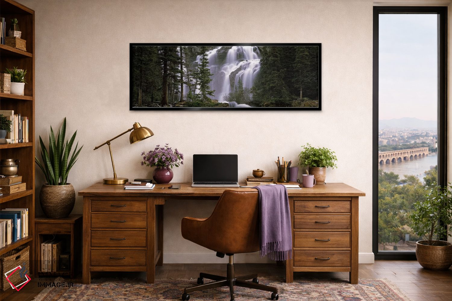 تابلو دکوراتیو Banff, Alberta, Canada,آبشار در جنگل، بنف، آلبرتا، کانا… اثر پانورامیک ایمجز - D3B