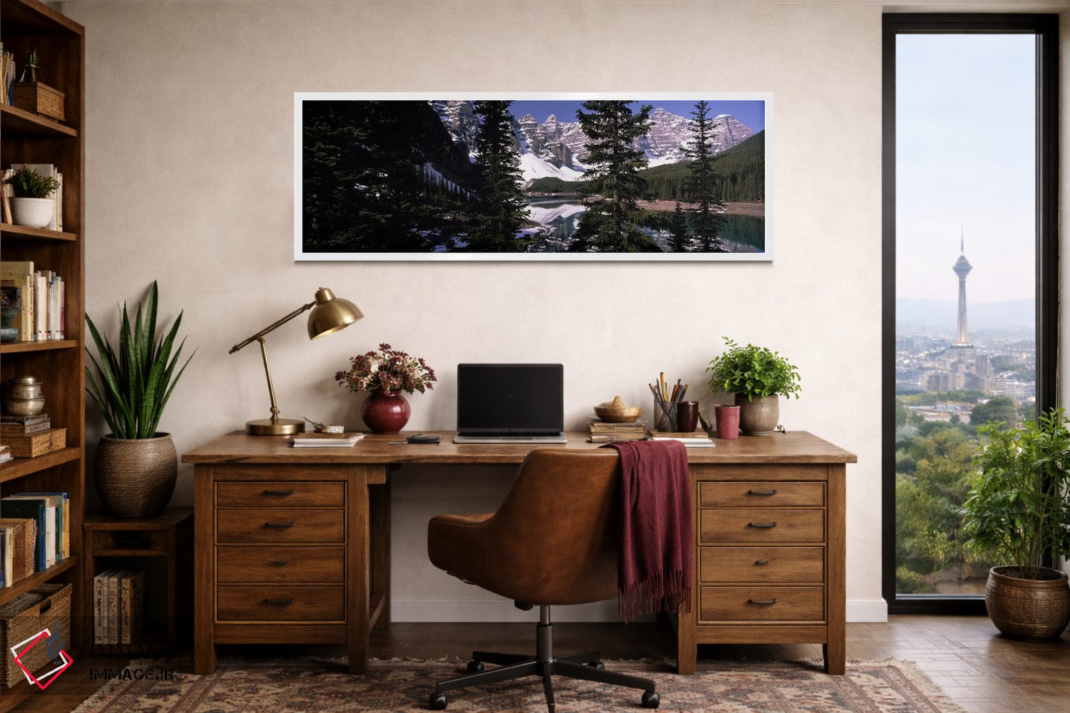 تابلو دکوراتیو Banff, Alberta, Canada,دریاچه در دامنه کوهستان، بنف، آل… اثر پانورامیک ایمجز - D1W