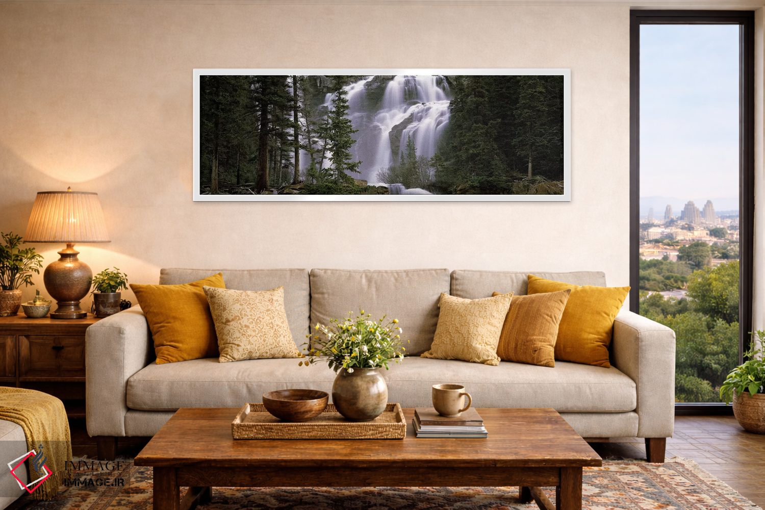 تابلو دکوراتیو Banff, Alberta, Canada,آبشار در جنگل، بنف، آلبرتا، کانا… اثر پانورامیک ایمجز - D5W