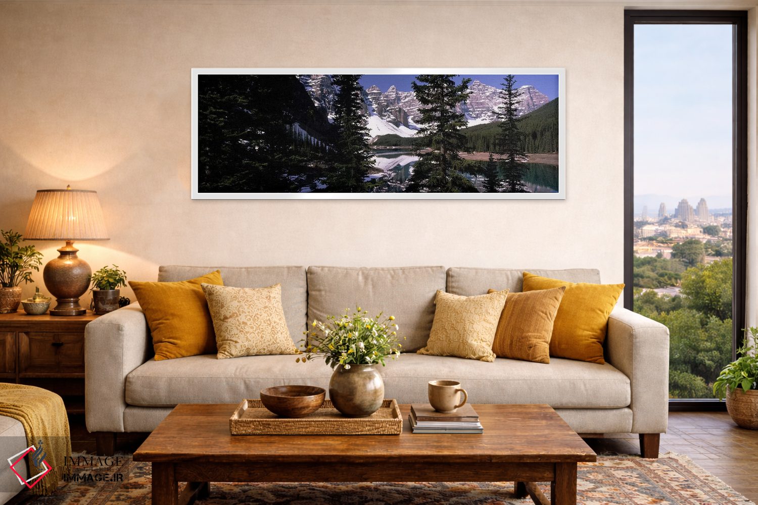 تابلو دکوراتیو Banff, Alberta, Canada,دریاچه در دامنه کوهستان، بنف، آل… اثر پانورامیک ایمجز - D5W