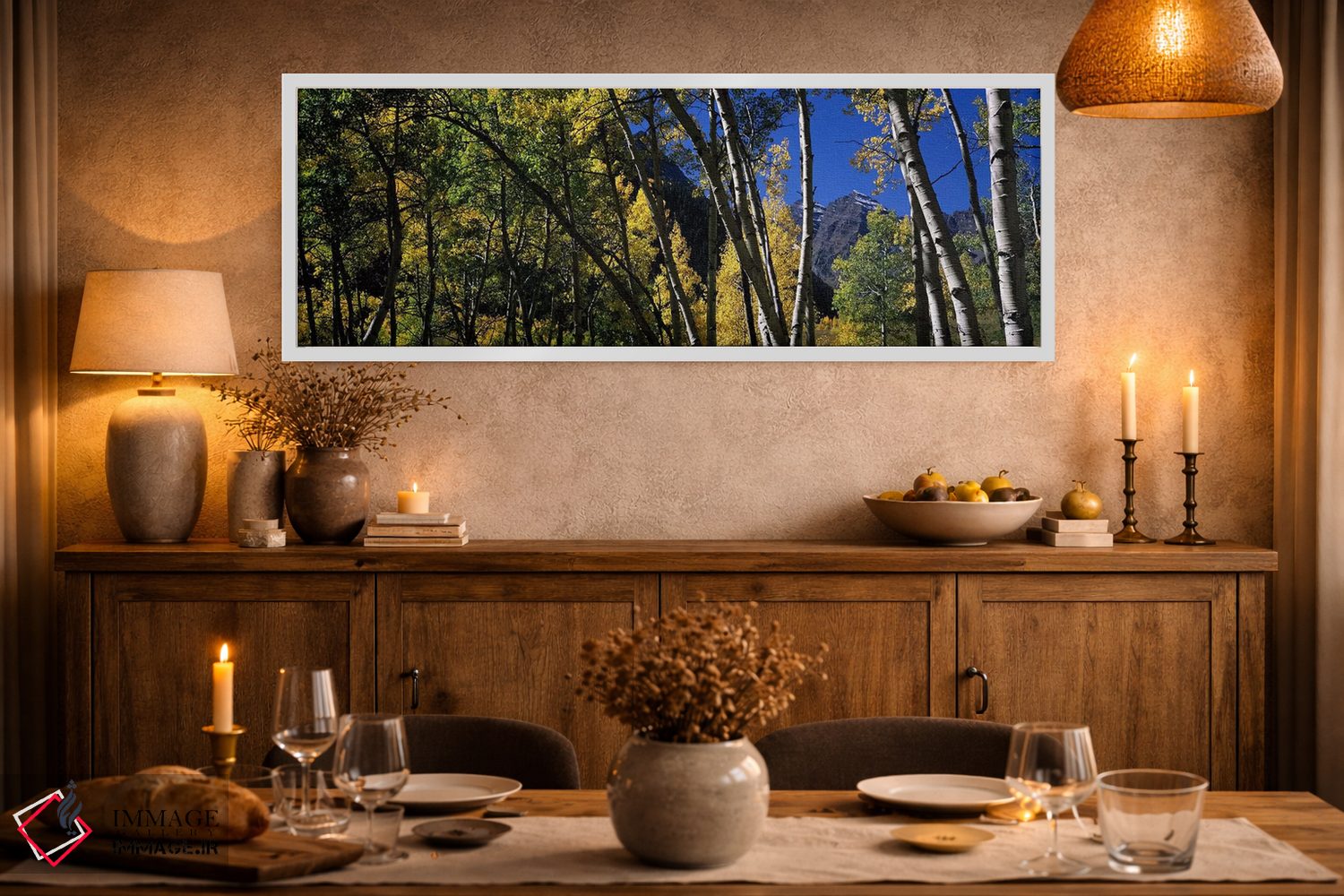 تابلو دکوراتیو Maroon Bells, Aspen, Pitkin County, Colorado, USA,درختا… اثر پانورامیک ایمجز - D2W