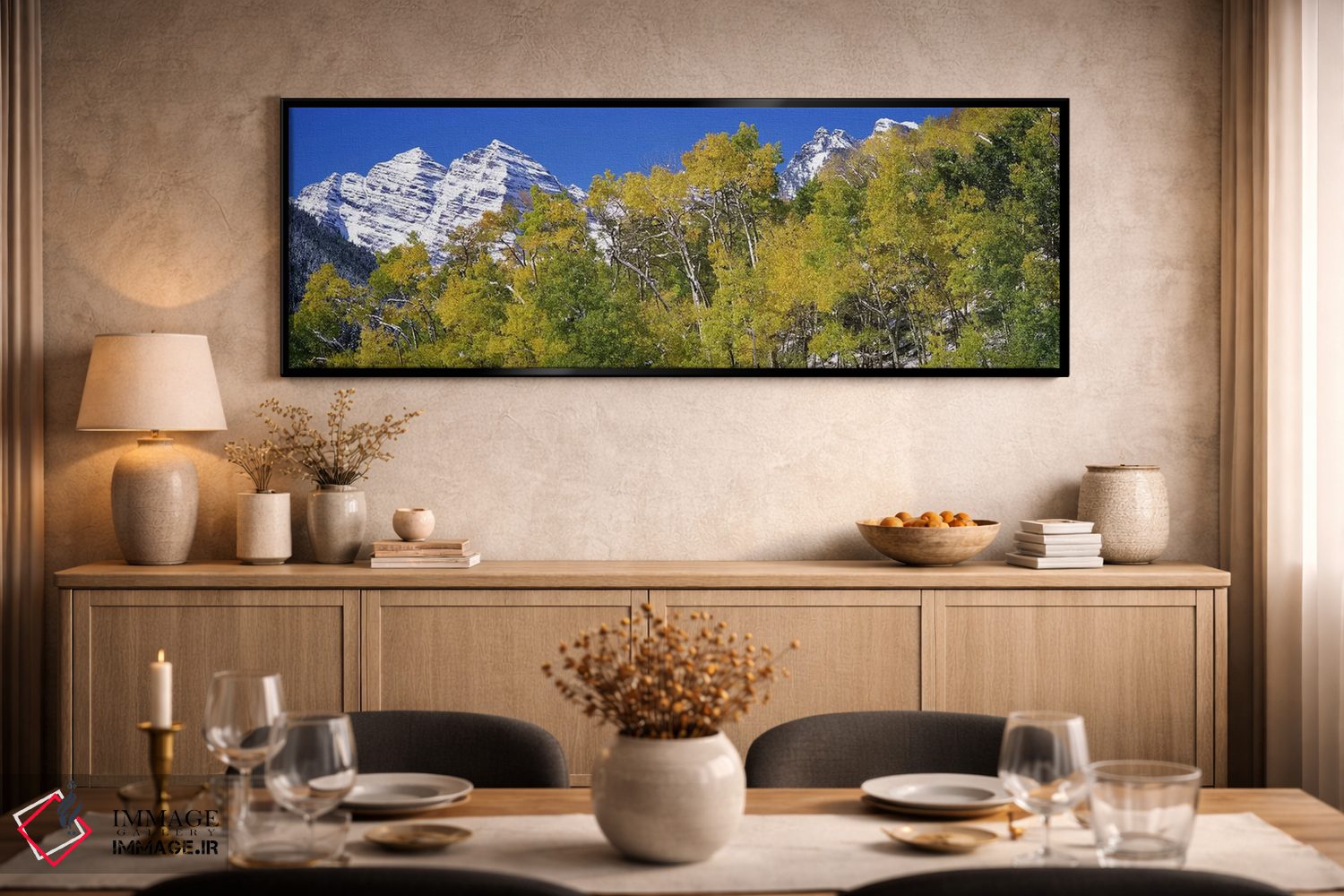 تابلو دکوراتیو Maroon Bells, Aspen, Pitkin County, Colorado, USA,جنگل… اثر پانورامیک ایمجز - D2B