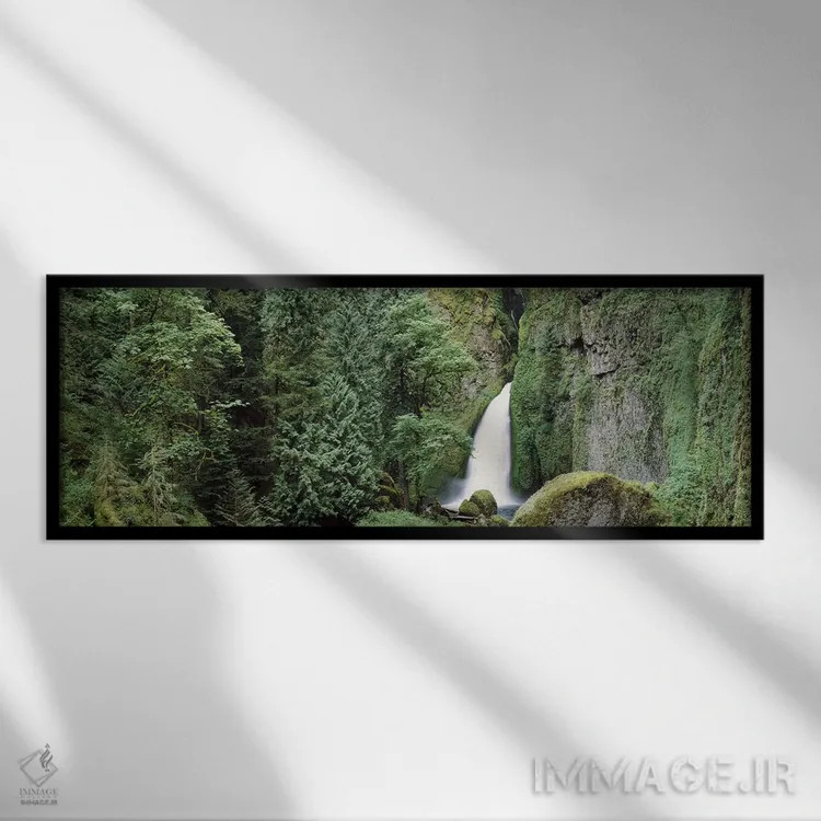 تابلو دکوراتیو Columbia River Gorge, Oregon, USA,آبشار در جنگل، دره رو… اثر پانورامیک ایمجز - نمای قابدار مشکی