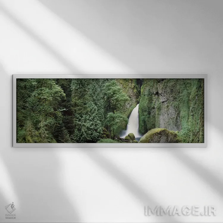تابلو دکوراتیو Columbia River Gorge, Oregon, USA,آبشار در جنگل، دره رو… اثر پانورامیک ایمجز - نمای قابدار سفید