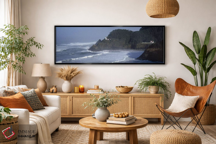 تابلو دکوراتیو Heceta Head, Lane County, Oregon, USA,نمای دور از فانوس… اثر پانورامیک ایمجز - D4B