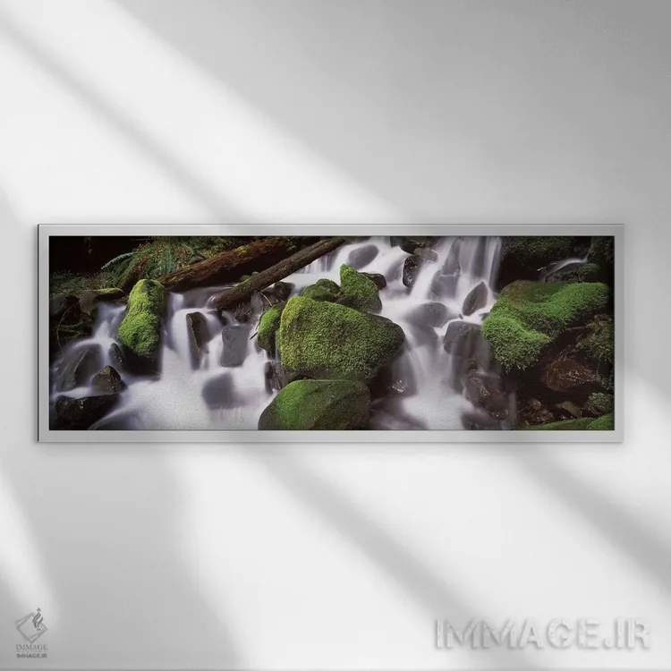 تابلو دکوراتیو Olympic National Park, Washington State, USA,آبشار پله… اثر پانورامیک ایمجز - نمای قابدار سفید