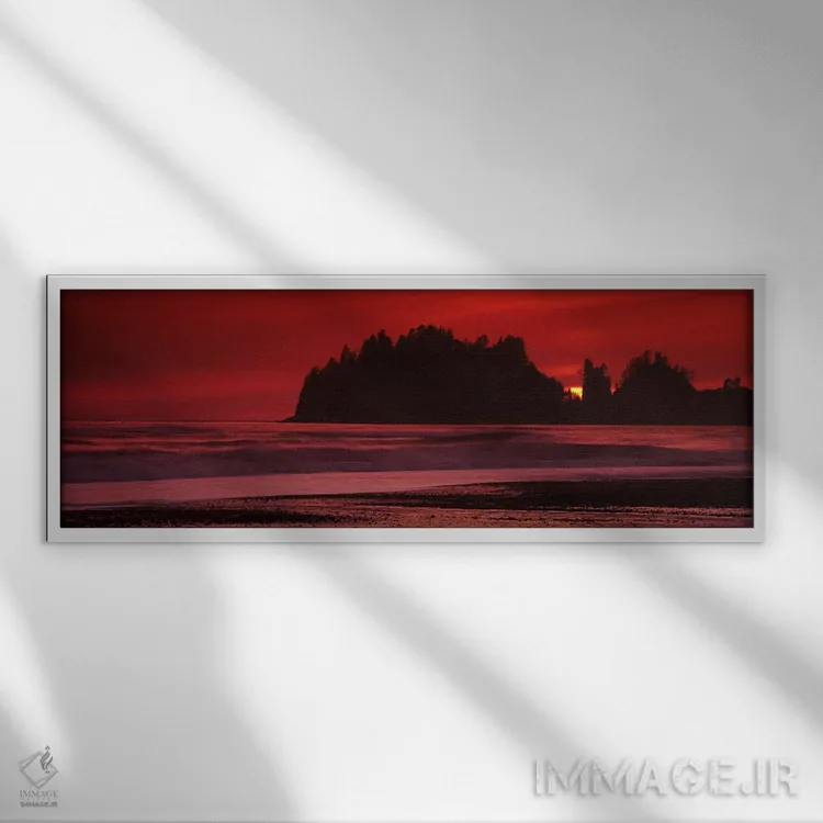 تابلو دکوراتیو Second Beach, Washington State, USA #2,سیلوت صخره های د… اثر پانورامیک ایمجز - نمای قابدار سفید