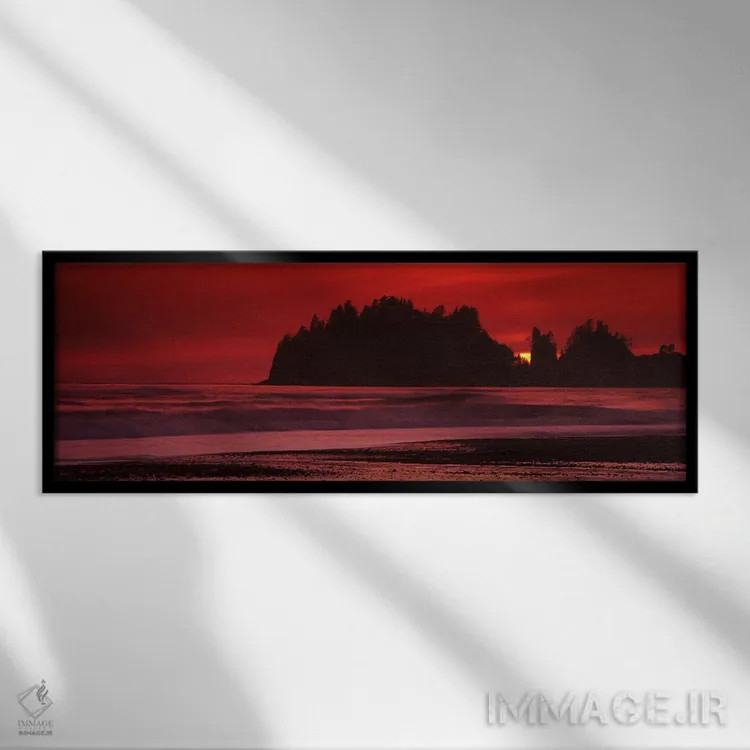 تابلو دکوراتیو Second Beach, Washington State, USA #2,سیلوت صخره های د… اثر پانورامیک ایمجز - نمای قابدار مشکی