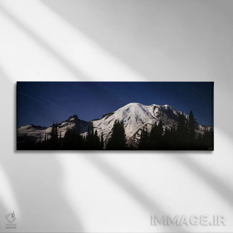 تابلو دکوراتیو Mt Rainier, Washington State, USA,رد ستاره ها بر فراز ک… اثر پانورامیک ایمجز - نمای روبهرو روی دیوار