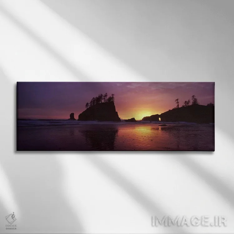 تابلو دکوراتیو Second Beach, Washington State, USA #3,سیلوت صخره های د… اثر پانورامیک ایمجز - نمای روبهرو روی دیوار