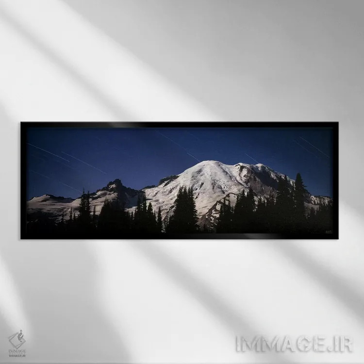 تابلو دکوراتیو Mt Rainier, Washington State, USA,رد ستاره ها بر فراز ک… اثر پانورامیک ایمجز - نمای قابدار مشکی