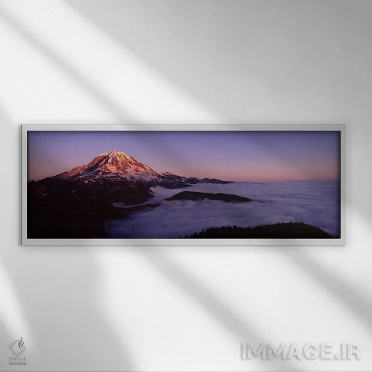 تابلو دکوراتیو Mt Rainier, Pierce County, Washington State, USA,دریایی… اثر پانورامیک ایمجز - نمای قابدار سفید