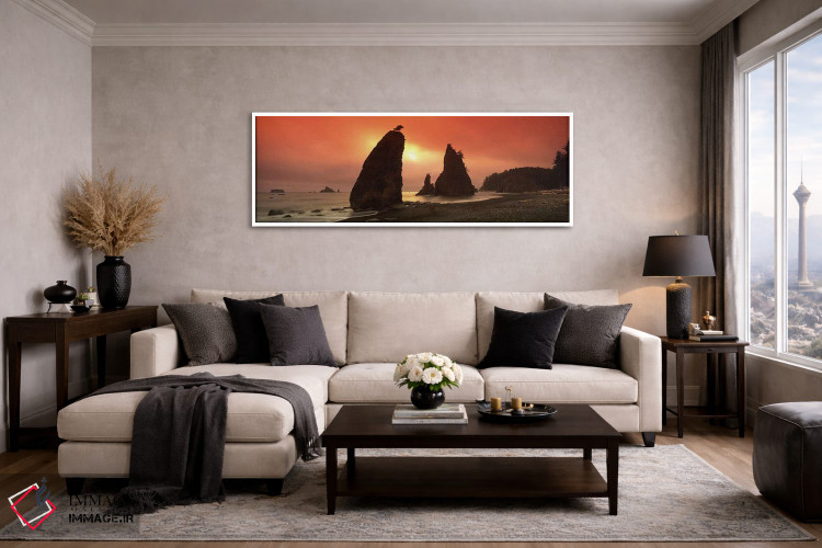 تابلو دکوراتیو Olympic National Park, Washington State, USA,سیلوت صخره… اثر پانورامیک ایمجز - D3W