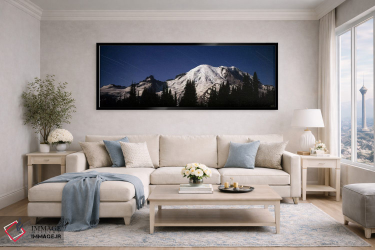 تابلو دکوراتیو Mt Rainier, Washington State, USA,رد ستاره ها بر فراز ک… اثر پانورامیک ایمجز - D5B
