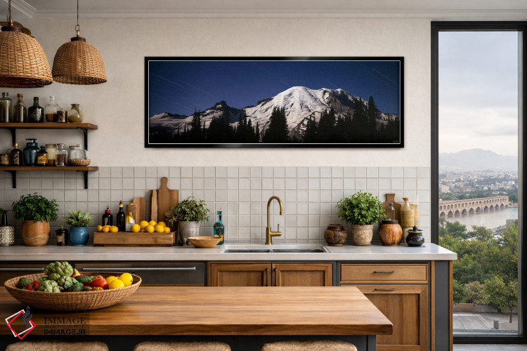 تابلو دکوراتیو Mt Rainier, Washington State, USA,رد ستاره ها بر فراز ک… اثر پانورامیک ایمجز - D4B