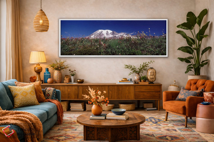 تابلو دکوراتیو Mt Rainier, Pierce County, Washington State, USA,گل های… اثر پانورامیک ایمجز - D3W