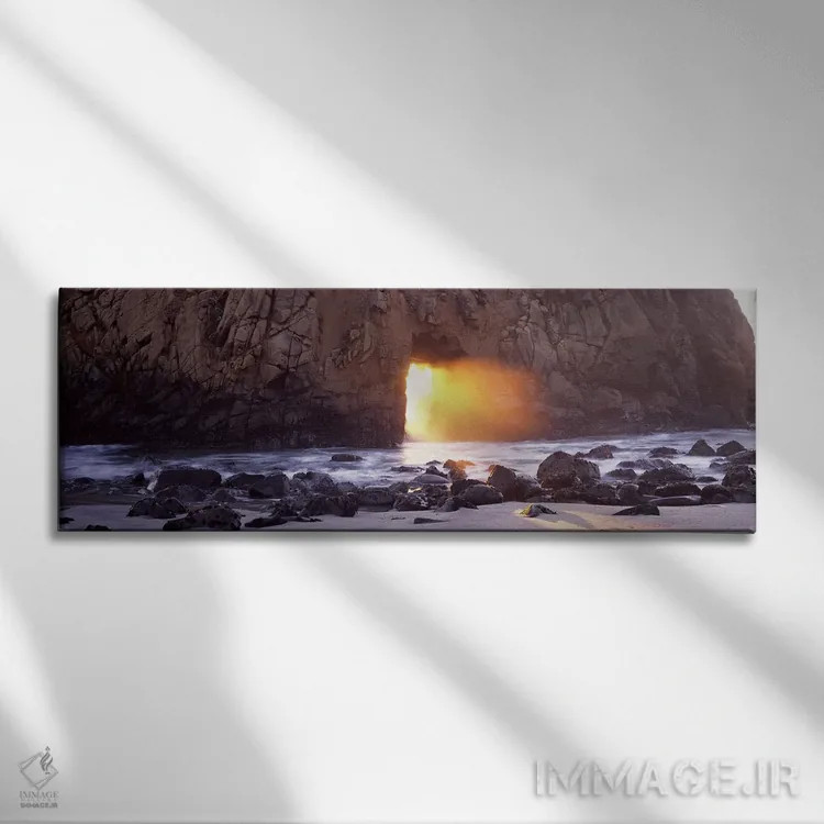 تابلو دکوراتیو Pfeiffer Beach, Big Sur, California, USA,غروب خورشید از… اثر پانورامیک ایمجز - نمای روبهرو روی دیوار