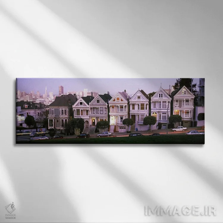 تابلو دکوراتیو Postcard Row, The Seven Sisters, Painted Ladies, Alamo… اثر پانورامیک ایمجز - نمای روبهرو روی دیوار
