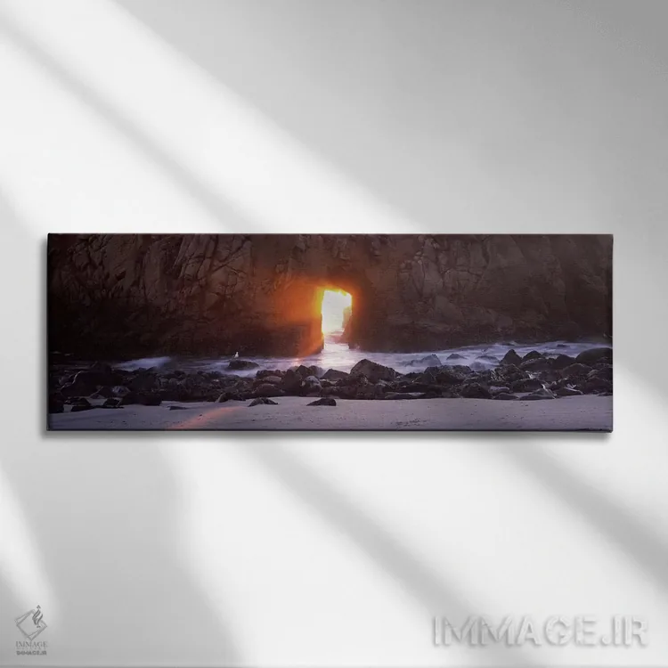 تابلو دکوراتیو Keyhole Rock, Pfeiffer Beach, Big Sur, California, USA… اثر پانورامیک ایمجز - نمای روبهرو روی دیوار