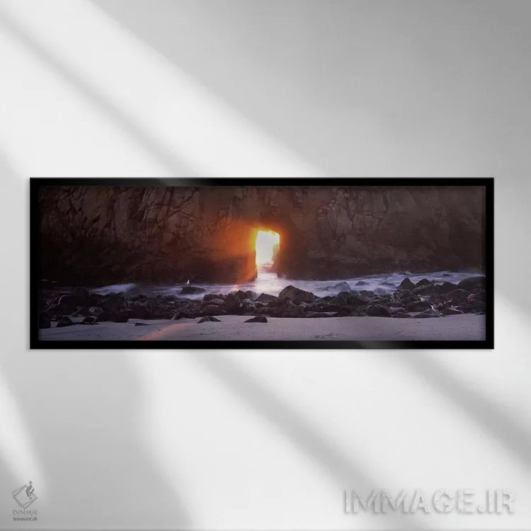 تابلو دکوراتیو Keyhole Rock, Pfeiffer Beach, Big Sur, California, USA… اثر پانورامیک ایمجز - نمای قابدار مشکی