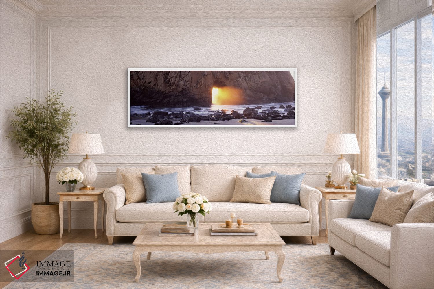 تابلو دکوراتیو Pfeiffer Beach, Big Sur, California, USA,غروب خورشید از… اثر پانورامیک ایمجز - D4W