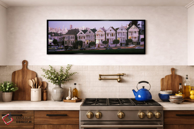 تابلو دکوراتیو Postcard Row, The Seven Sisters, Painted Ladies, Alamo… اثر پانورامیک ایمجز - D2B