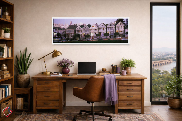 تابلو دکوراتیو Postcard Row, The Seven Sisters, Painted Ladies, Alamo… اثر پانورامیک ایمجز - D1W