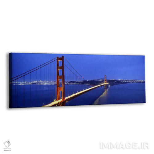 تابلو دکوراتیو San Francisco, California, USA,پل معلق روشن در غروب، پل… اثر پانورامیک ایمجز - نمای پرسپکتیو محصول