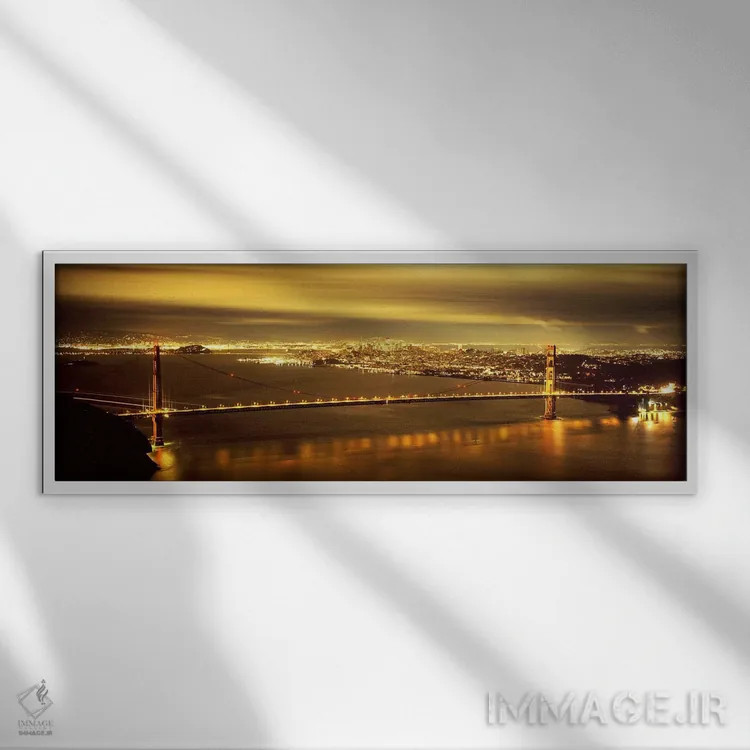 تابلو دکوراتیو Golden Gate Bridge, San Francisco, California, USA,پل م… اثر پانورامیک ایمجز - نمای قابدار سفید