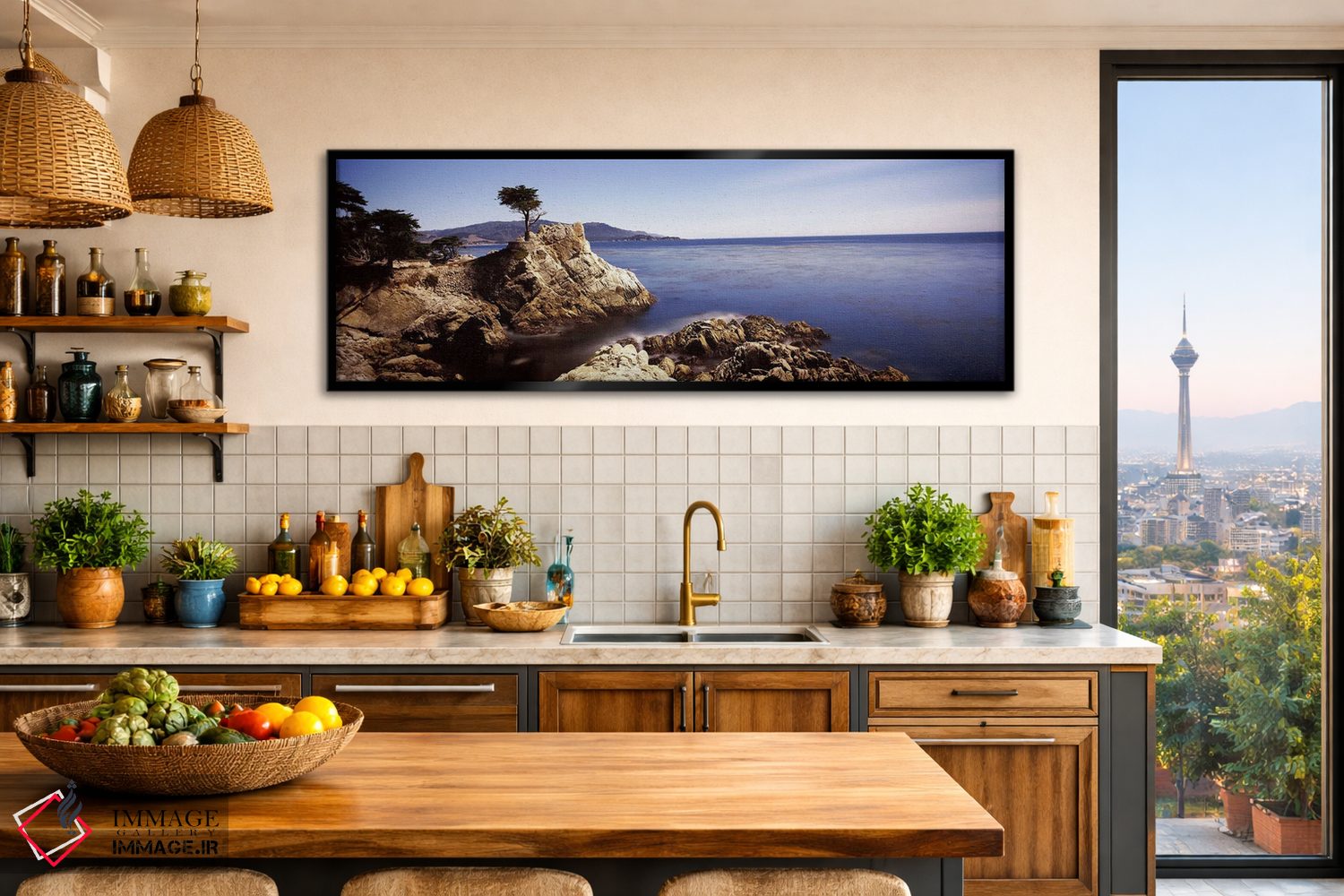 تابلو دکوراتیو Pebble Beach, Monterey County, California, USA,درخت سرو… اثر پانورامیک ایمجز - D2B