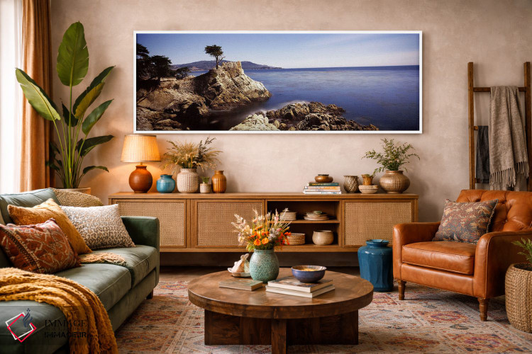 تابلو دکوراتیو Pebble Beach, Monterey County, California, USA,درخت سرو… اثر پانورامیک ایمجز - D3W