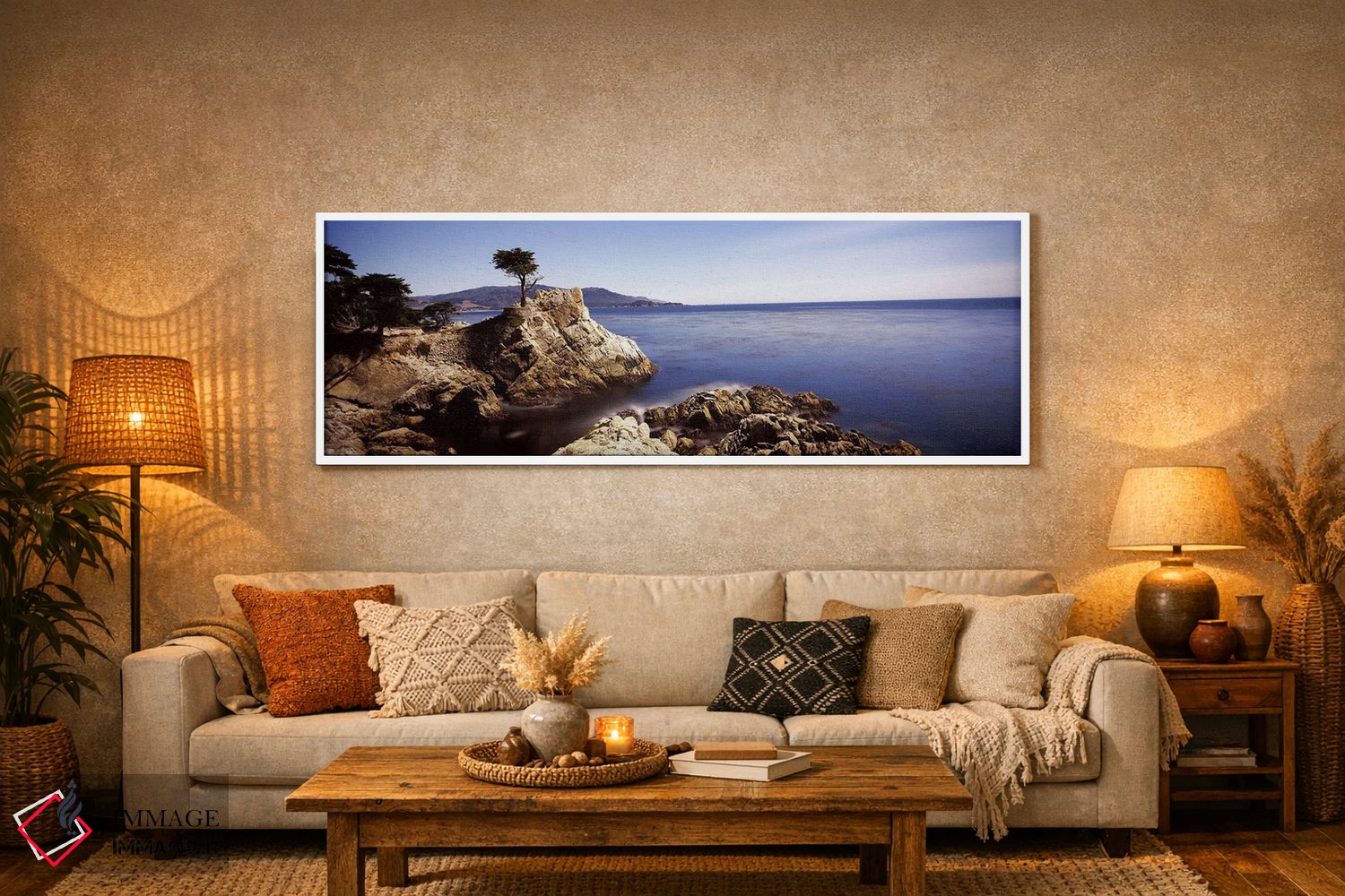 تابلو دکوراتیو Pebble Beach, Monterey County, California, USA,درخت سرو… اثر پانورامیک ایمجز - D5W