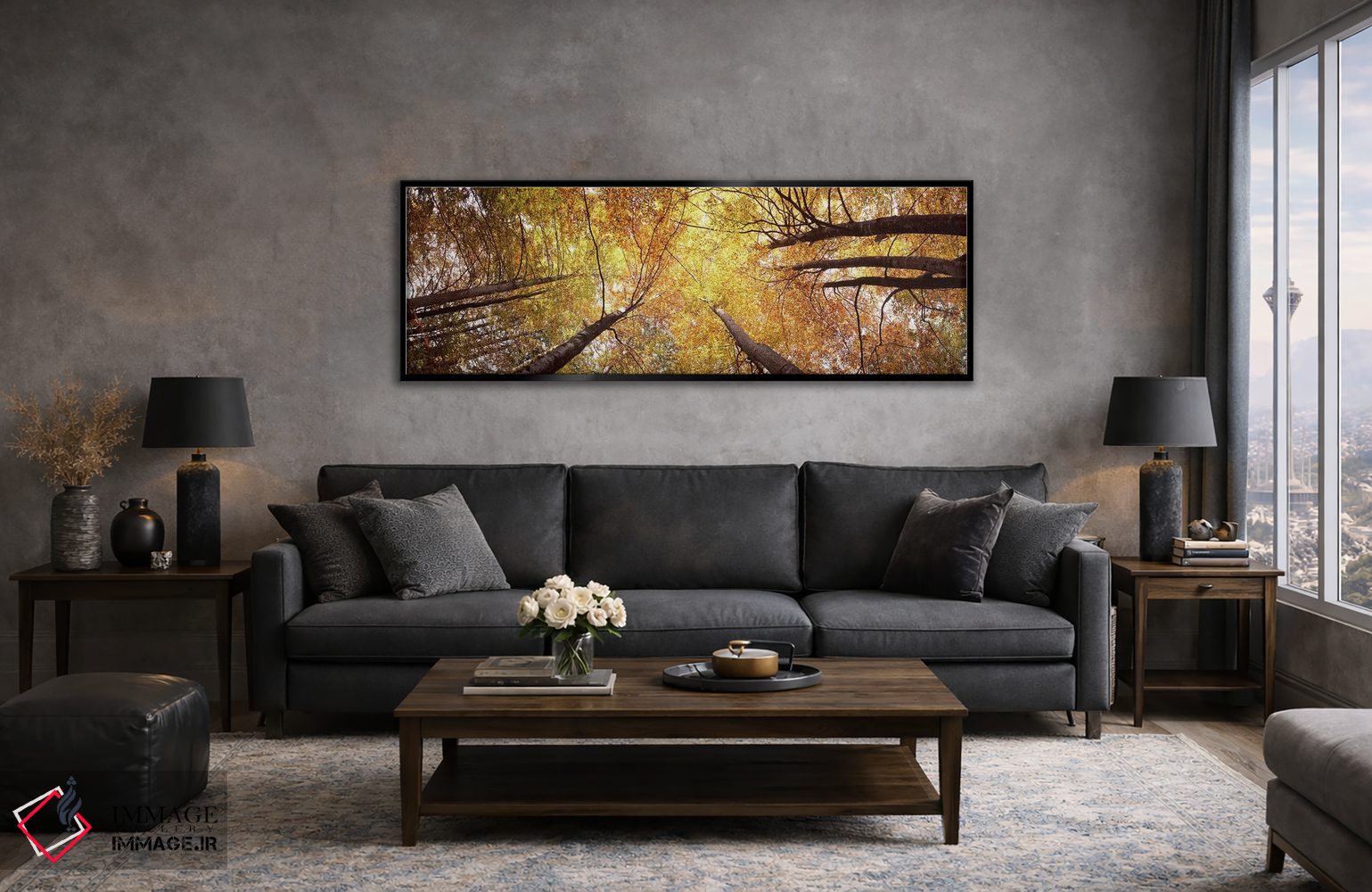 تابلو دکوراتیو Bavaria, Germany,نمای زاویه پایین از درختان، بایرن، آلم… اثر پانورامیک ایمجز - D6B