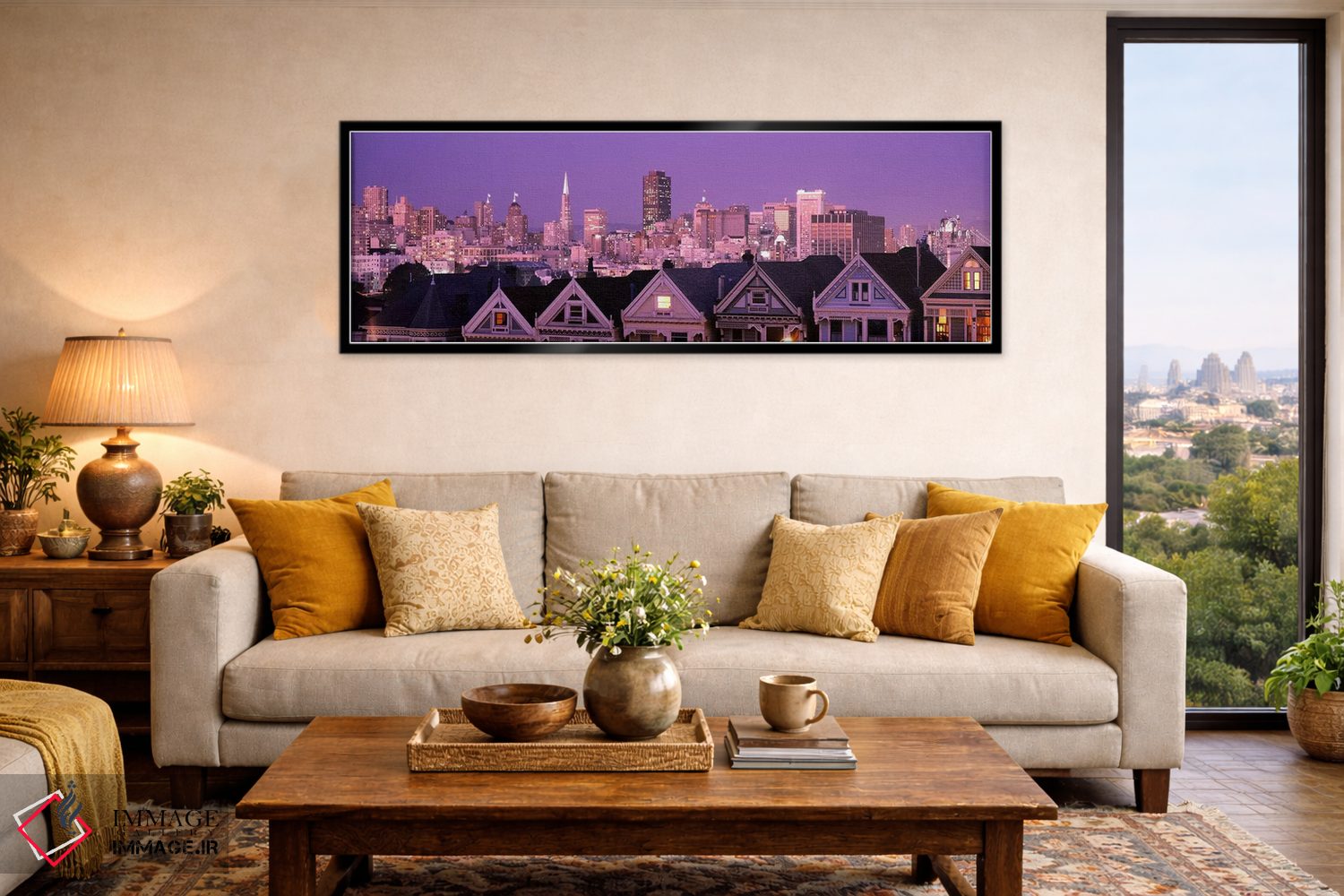 تابلو دکوراتیو San Francisco, California, USA,آسمان خراش های روشن شده… اثر پانورامیک ایمجز - D6B