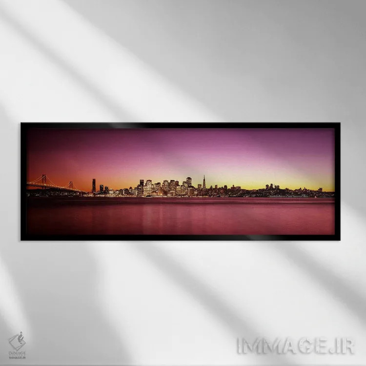 تابلو دکوراتیو Bay Bridge, San Francisco Bay, San Francisco, Californi… اثر پانورامیک ایمجز - نمای قابدار مشکی