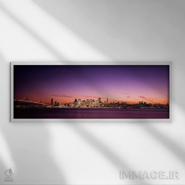 تابلو دکوراتیو Bay Bridge, San Francisco Bay, San Francisco, Californi… اثر پانورامیک ایمجز - نمای قابدار سفید