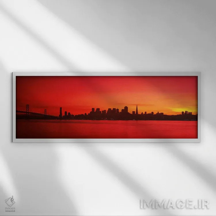 تابلو دکوراتیو Bay Bridge, San Francisco Bay, San Francisco, Californi… اثر پانورامیک ایمجز - نمای قابدار سفید