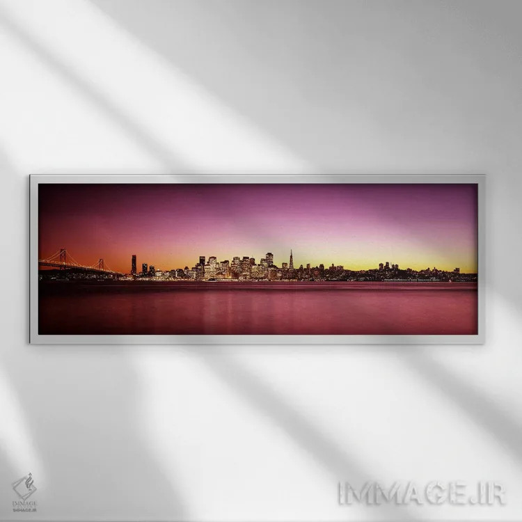 تابلو دکوراتیو Bay Bridge, San Francisco Bay, San Francisco, Californi… اثر پانورامیک ایمجز - نمای قابدار سفید