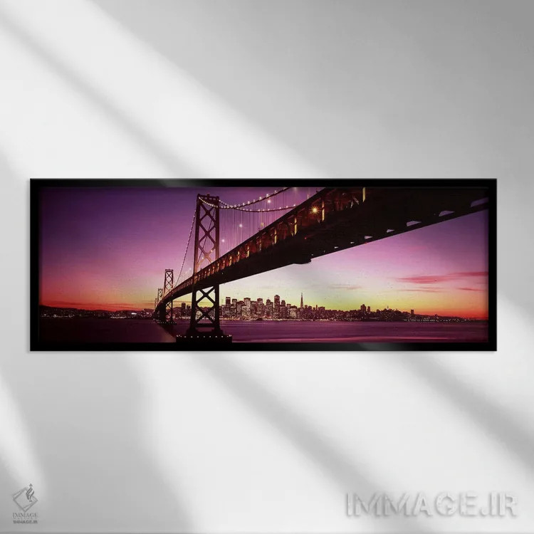 تابلو دکوراتیو Bay Bridge, San Francisco Bay, San Francisco, Californi… اثر پانورامیک ایمجز - نمای قابدار مشکی