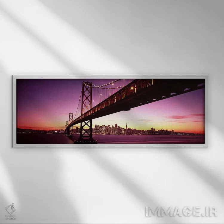 تابلو دکوراتیو Bay Bridge, San Francisco Bay, San Francisco, Californi… اثر پانورامیک ایمجز - نمای قابدار سفید