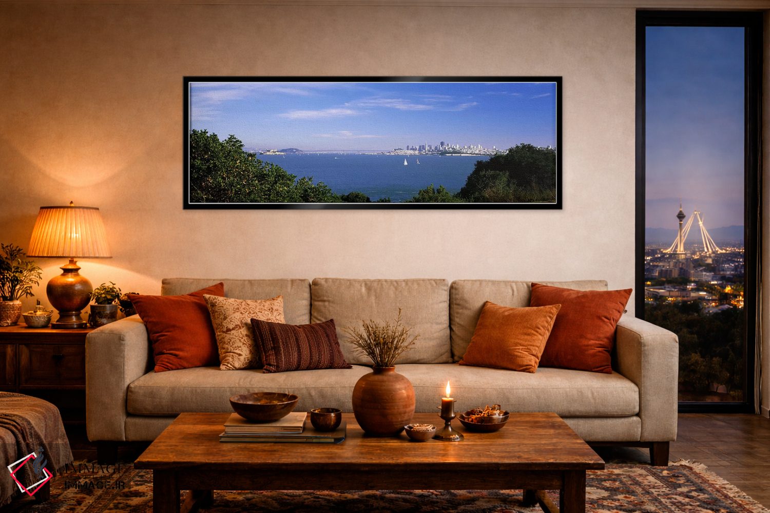 تابلو دکوراتیو San Francisco, Marin County, California, USA,دریا با پل… اثر پانورامیک ایمجز - D5B