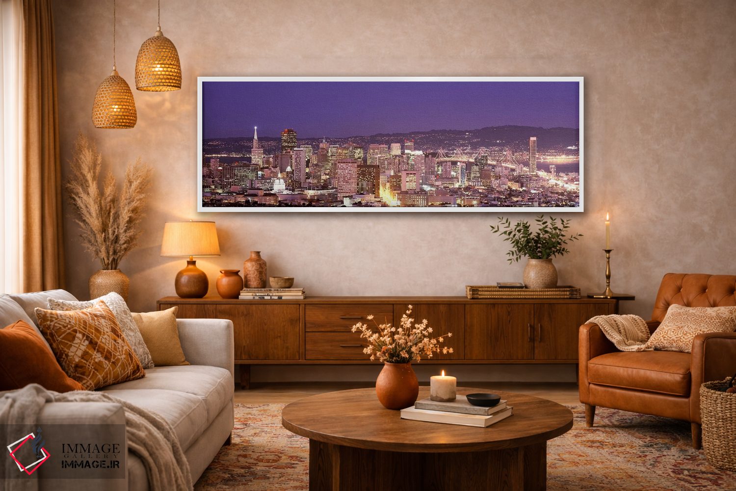 تابلو دکوراتیو San Francisco, California, USA,نمای زاویه بالا از شهر ه… اثر پانورامیک ایمجز - D4W
