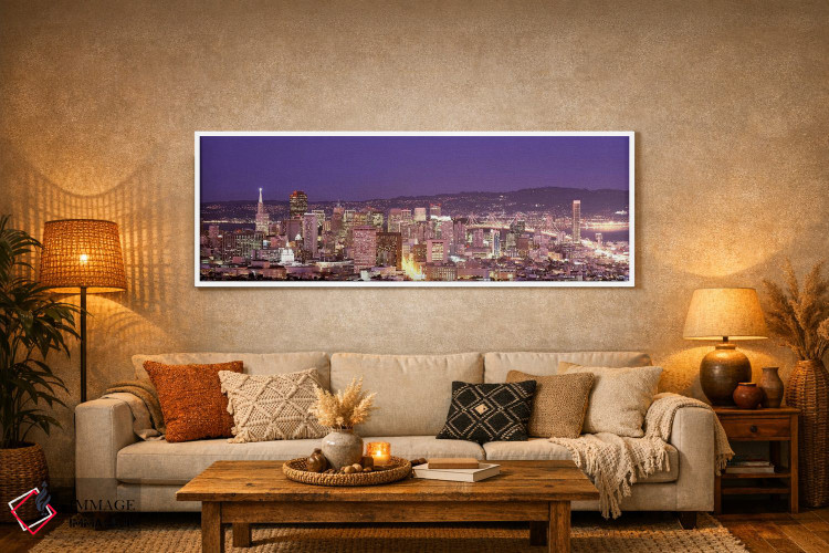 تابلو دکوراتیو San Francisco, California, USA,نمای زاویه بالا از شهر ه… اثر پانورامیک ایمجز - D6W