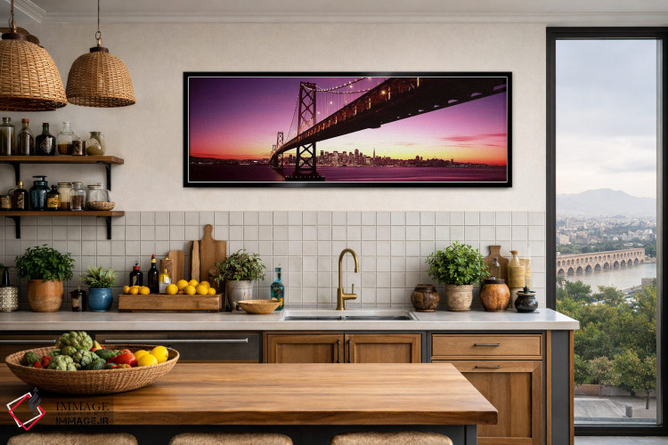 تابلو دکوراتیو Bay Bridge, San Francisco Bay, San Francisco, Californi… اثر پانورامیک ایمجز - D3B