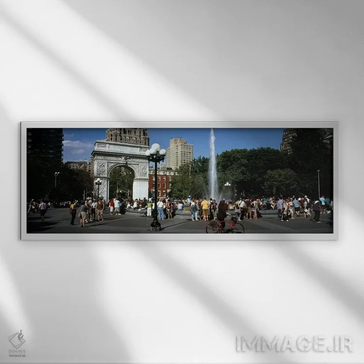تابلو دکوراتیو Washington Square Arch, Washington Square Park, Manhatt… اثر پانورامیک ایمجز - نمای قابدار سفید