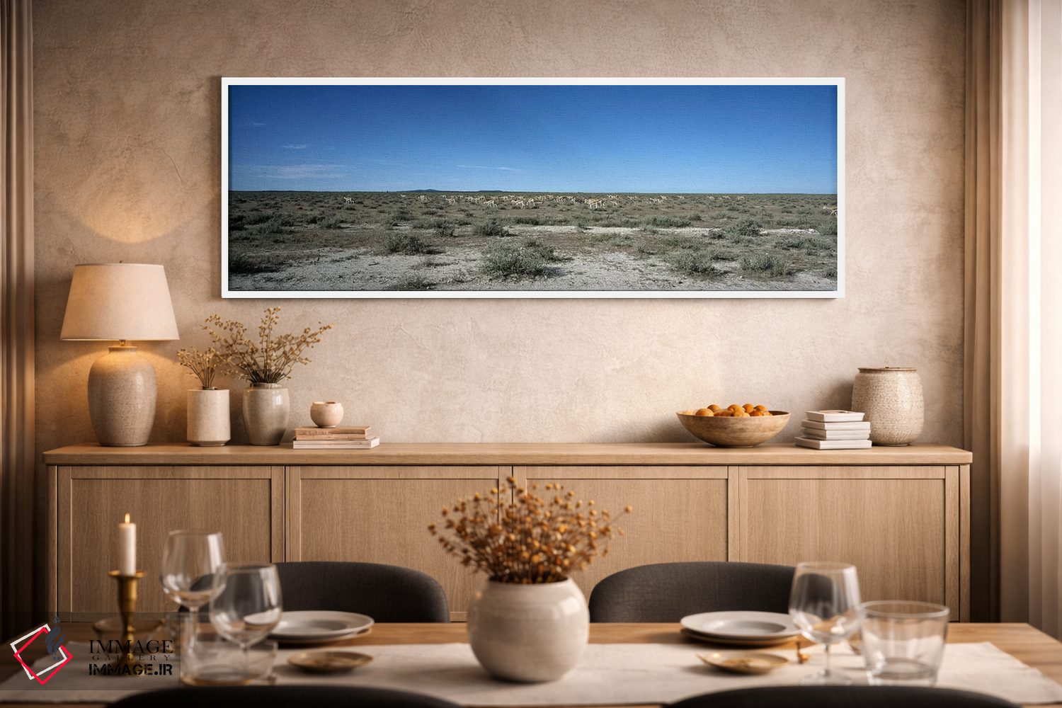 تابلو دکوراتیو Kunene Region, Namibia,گله اسپرینگ باک در حال چرا در طب… اثر پانورامیک ایمجز - D2W