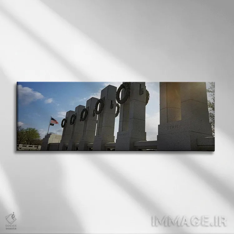 تابلو دکوراتیو National World War II Memorial, Washington DC, USA,ستون… اثر پانورامیک ایمجز - نمای روبهرو روی دیوار