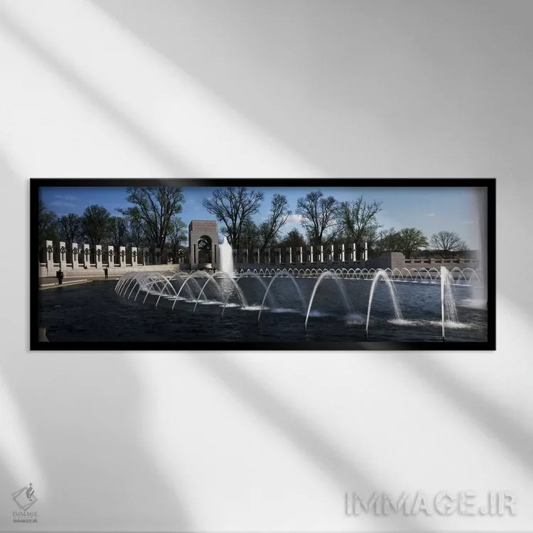 تابلو دکوراتیو National World War II Memorial, Washington DC, USA,فوار… اثر پانورامیک ایمجز - نمای قابدار مشکی