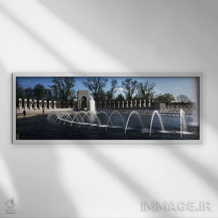 تابلو دکوراتیو National World War II Memorial, Washington DC, USA,فوار… اثر پانورامیک ایمجز - نمای قابدار سفید