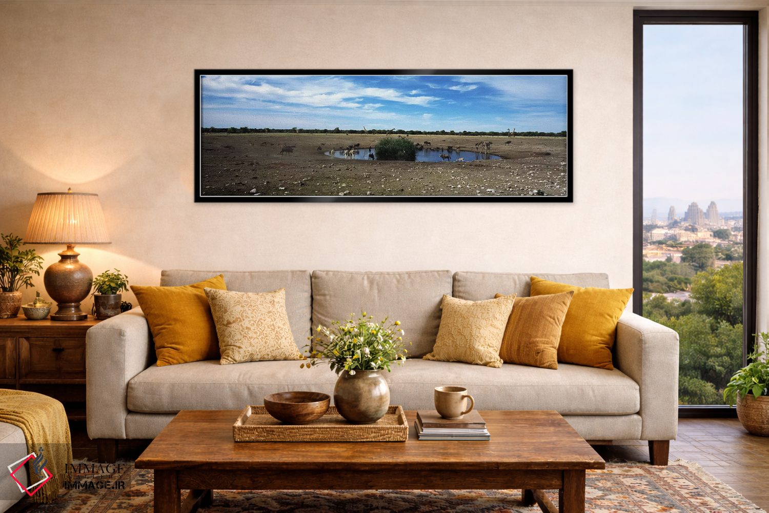 تابلو دکوراتیو Kunene Region, Namibia,حیوانات وحشی در برکه آب، پارک مل… اثر پانورامیک ایمجز - D6B